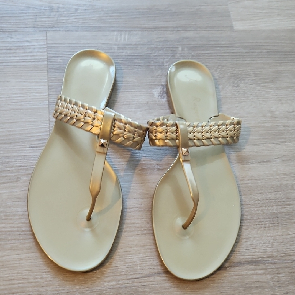 Jack Rogers Gold Sandals Size 10